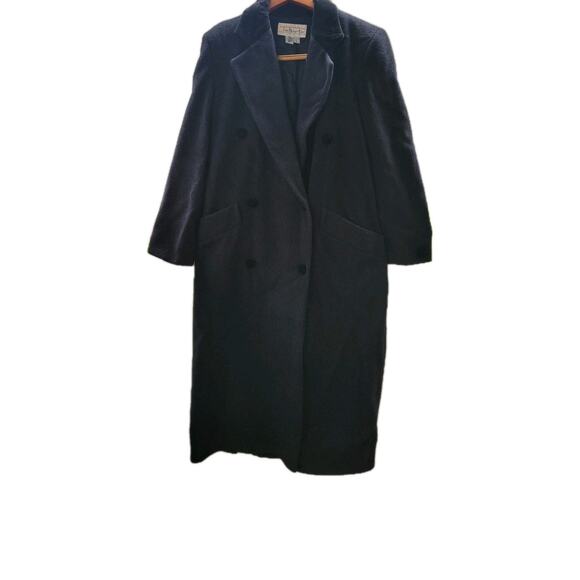 Talbots Womens 100% Wool Vintage Long Peacoat Jacket Dark Grey Size 6 - Picture 1 of 10